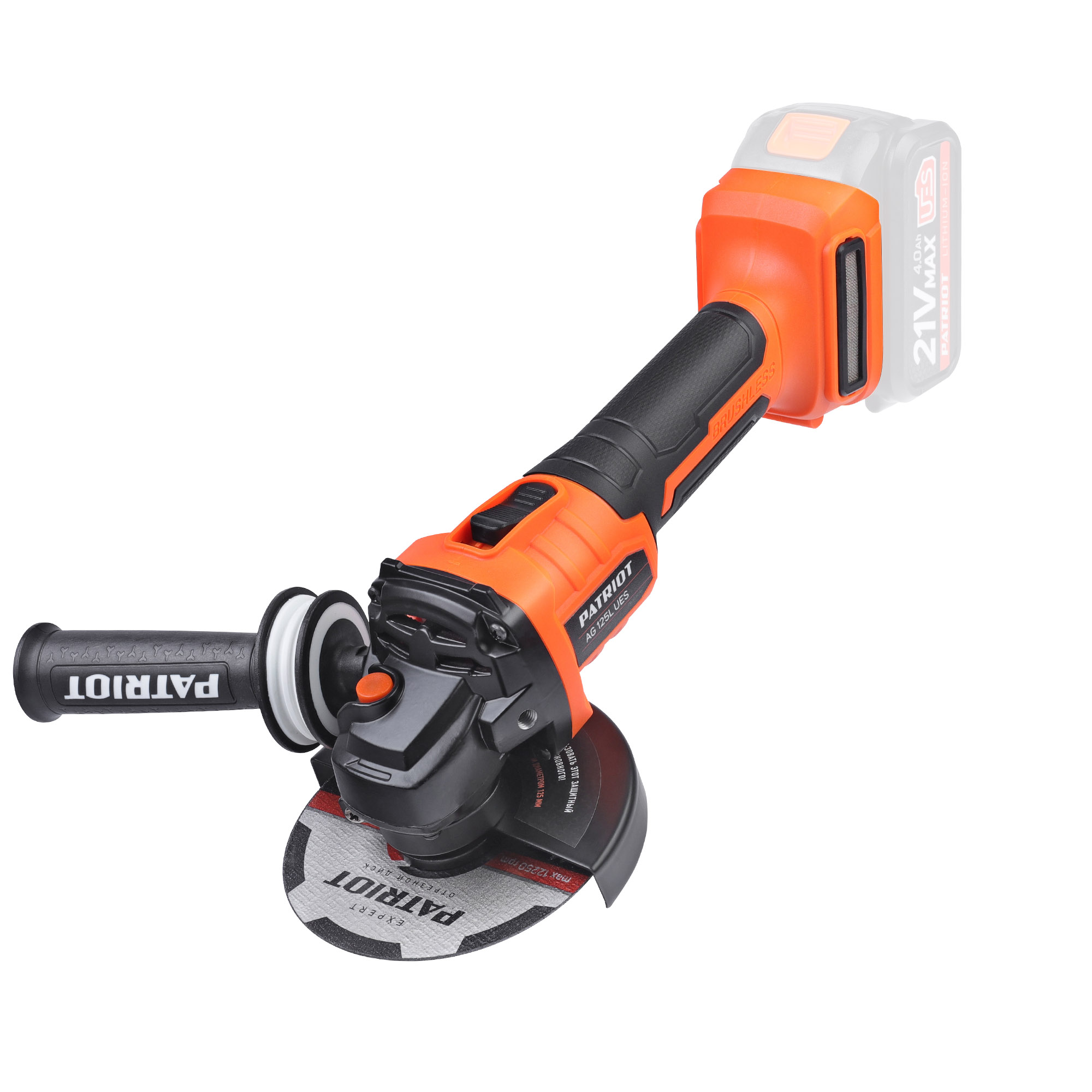 Машина углошлифовальная аккумуляторная PATRIOT AG 125L UES, без АКБ и ЗУ