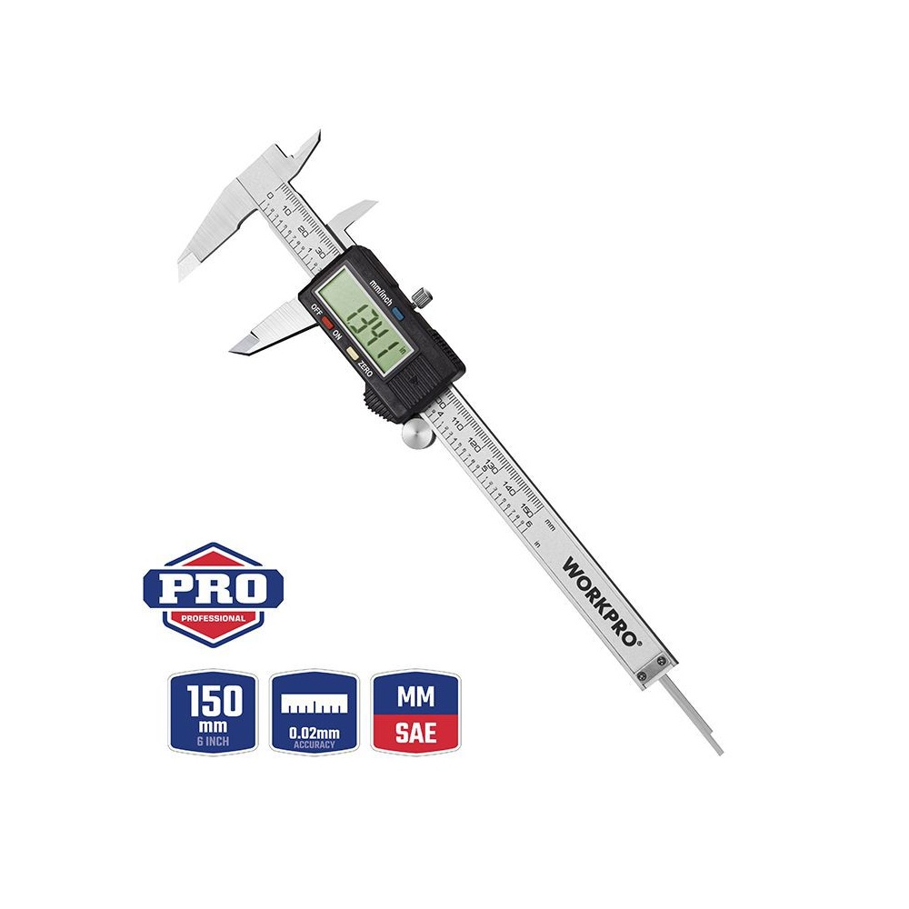 Штангенциркуль 150 мм цифровой, нержавейка WORKPRO