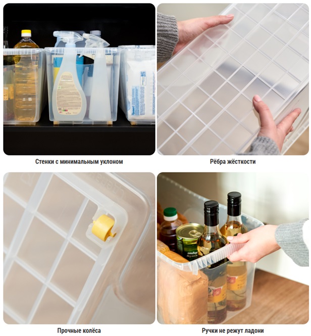 Контейнер хозяйственный универсальный на колёсах «Макс» 19 л (460х240х235 мм)