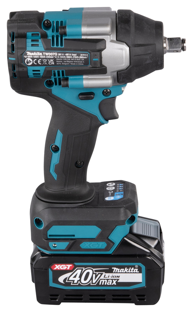 Гайковерт ударный аккумуляторный Makita TW007GD201 XGT 40В, 2х2.5 Ач, 1/2\", 750 Нм, 0 – 2300 об/мин