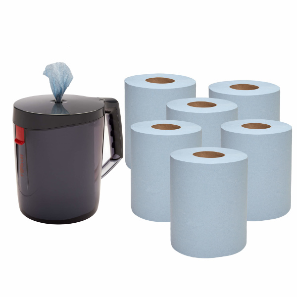 Протирочный материал в рулонах с центральной подачей WypAll L10 6220, однослойный синий