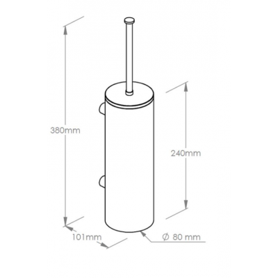 Ершик навесной металлический MERIDA STELLA STAINLESS SZ17C с крышкой, полированный