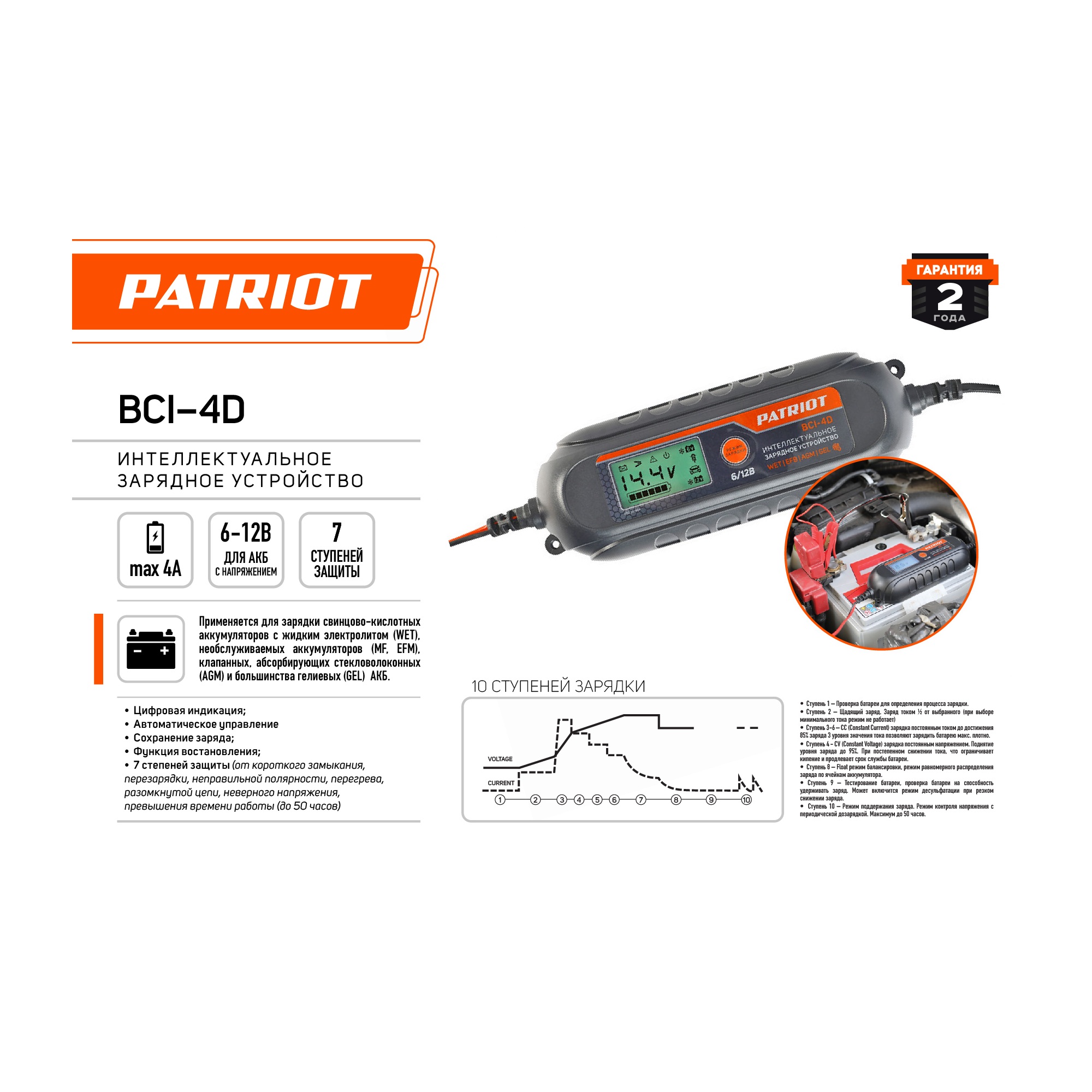 Зарядное устройство PATRIOT BCI-4D