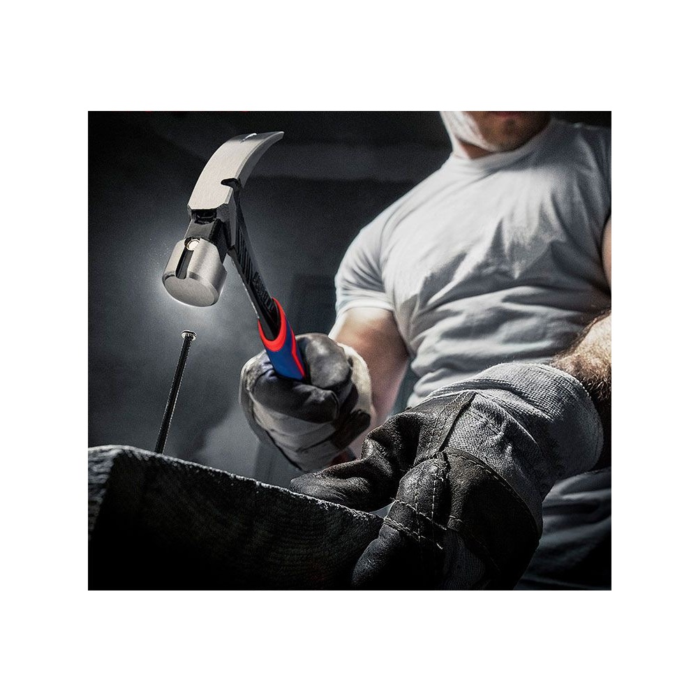 Молоток с металлической обрезиненной рукояткой 450г WORKPRO