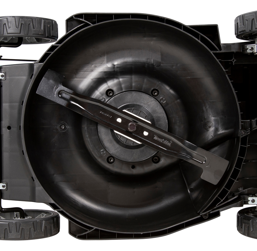 Газонокосилка аккумуляторная Makita DLM480CT2 LXT 2х18В, 860Вт, дека 48см, 62л, 4в1, XPT, (2xBL1850B, DC18SH)