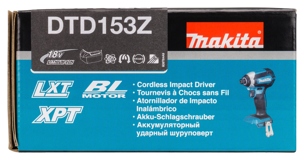Аккумуляторный ударный шуруповерт Makita DTD153Z LXT 18В, 1/4\", 170 Нм, 0 – 3 400 об/мин, без акб и З/У