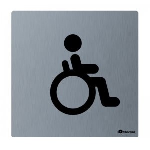 Табличка MERIDA Туалет для инвалидов, матовая нержавеющая сталь, 100х100х2 мм GSM009