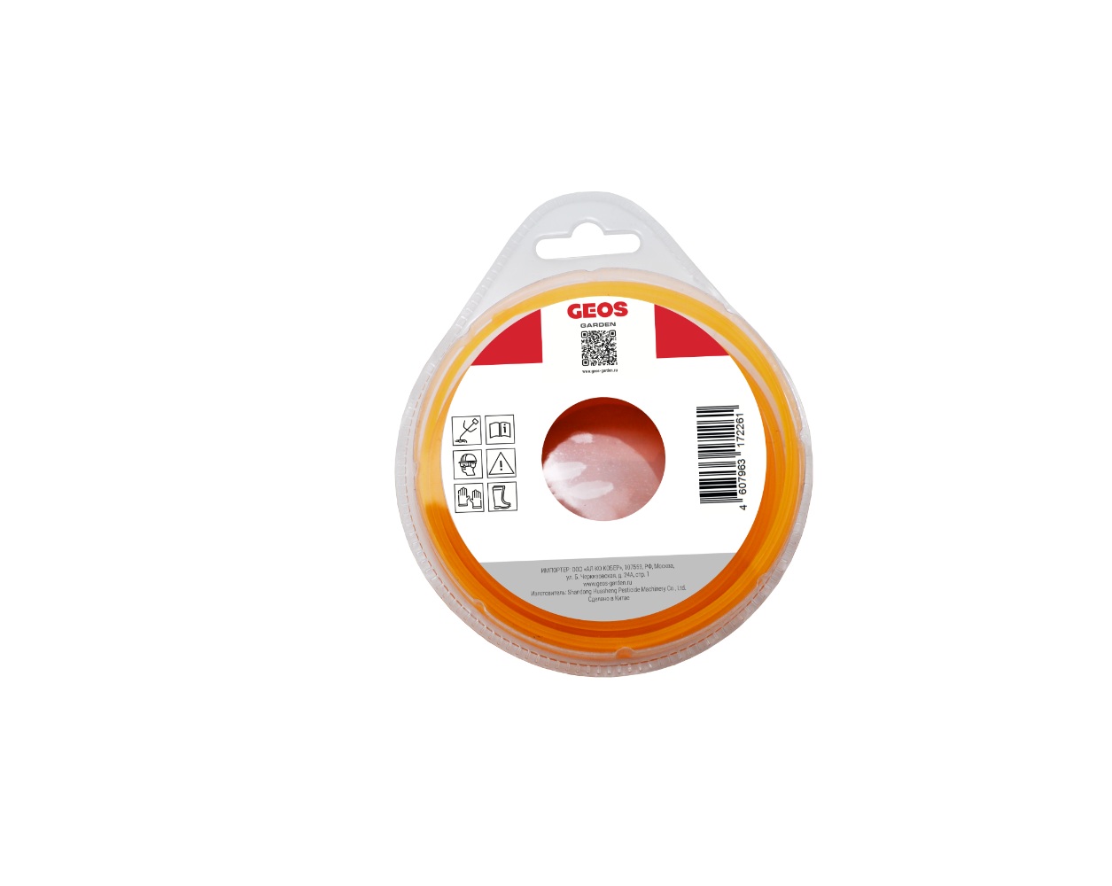 Леска триммерная GEOS звезда "Penta", 2.4 мм, 15 м, в блистере