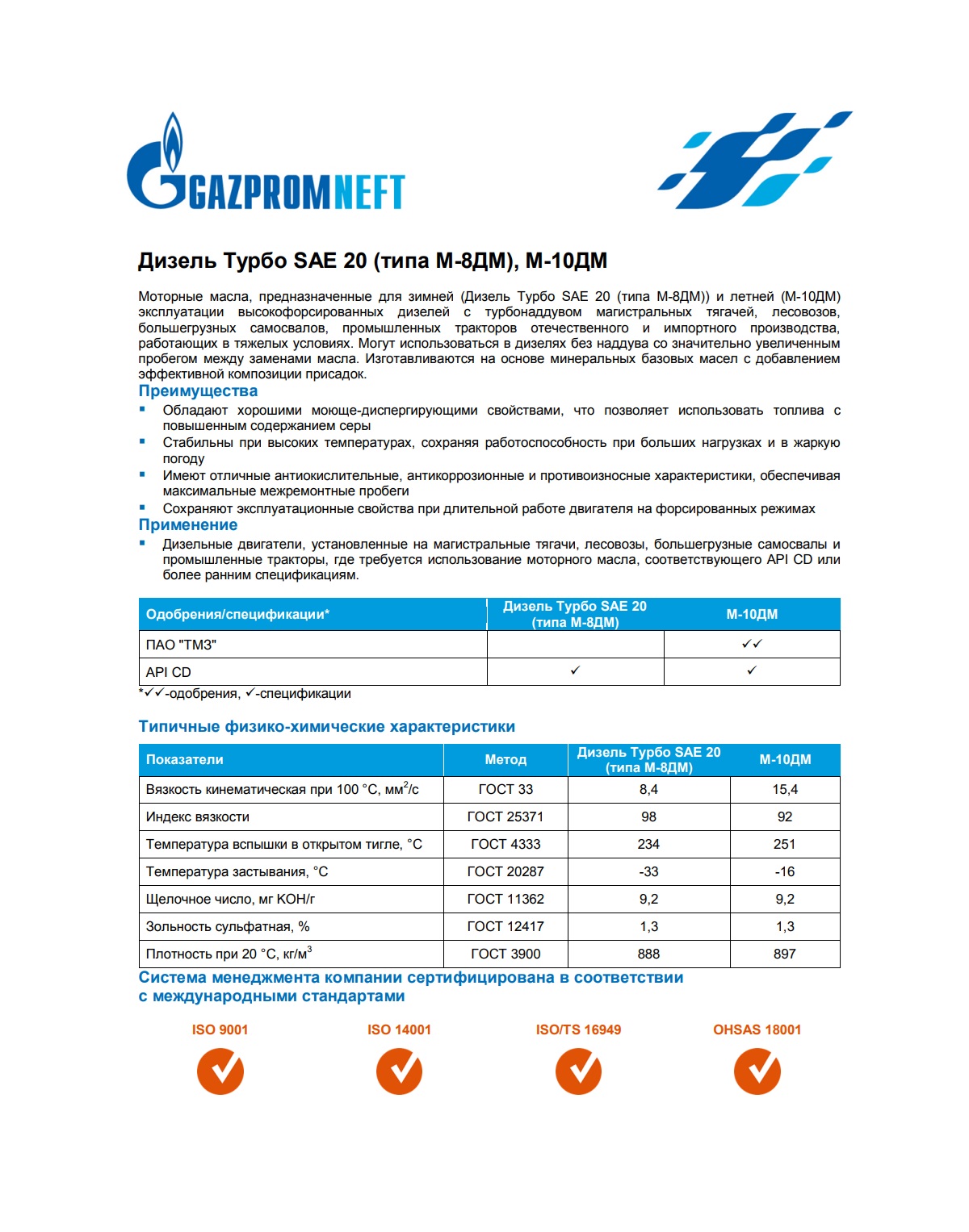 Моторное масло Gazpromneft Дизель Турбо SAE20 (типа М-8ДМ) 205л