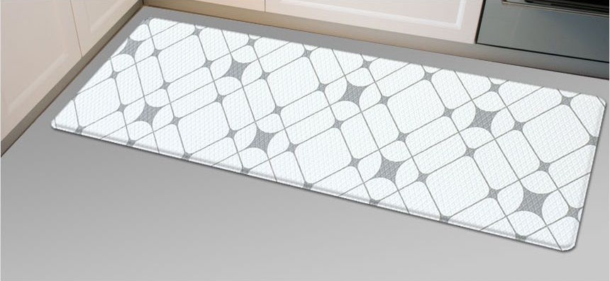 Двухсторонний ПВХ коврик для кухни и ванной Onebin Gray shine S 75*44*1.4