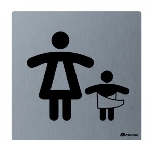 Табличка MERIDA Комната матери и ребёнка, матовая нержавеющая сталь, 100х100х2 мм GSM010