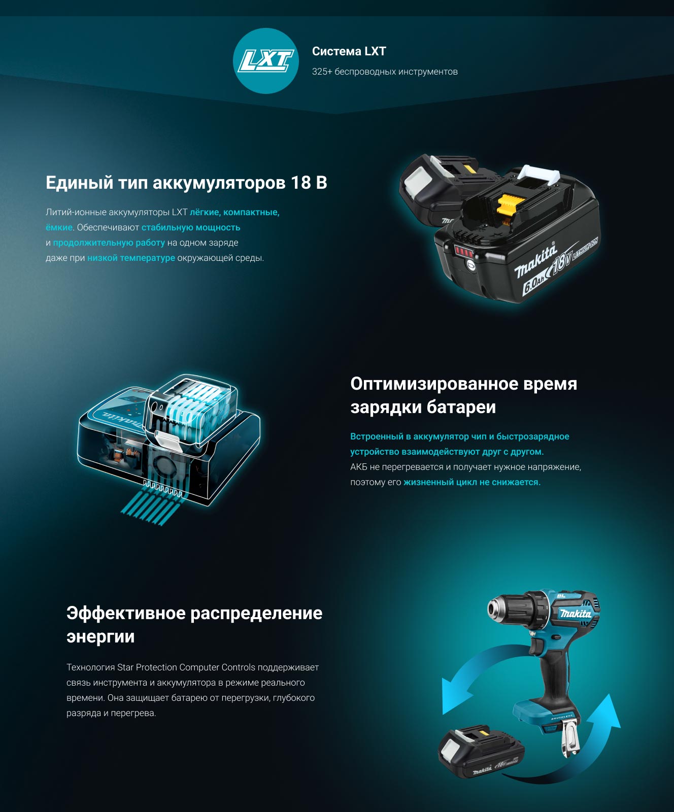 Аккумуляторная ударная дрель-шуруповерт Makita DHP485Z 18В, 50 Нм, 0 – 1 900 об/мин (без акк и З/У)