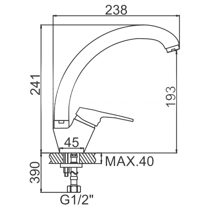 СМЕСИТЕЛЬ ДЛЯ КУХНИ LEDEME L4113