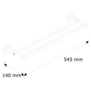Полотенцедержатель двойной MERIDA HOTEL, длина 500 мм MHW07