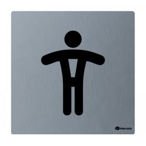 Табличка MERIDA Туалет мужской, матовая нержавеющая сталь, 100х100х2 мм GSM008