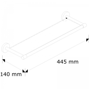 Стеклянная полка для полотенец MERIDA HOTEL, длина 400 мм MHP03