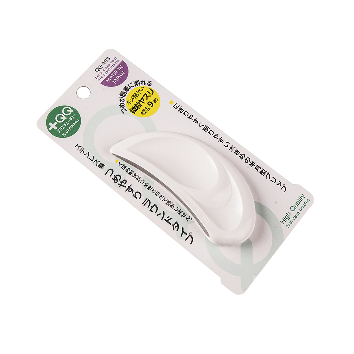 Пилочка для ногтей белый пластик L89mm / 21g Green Bell Япония