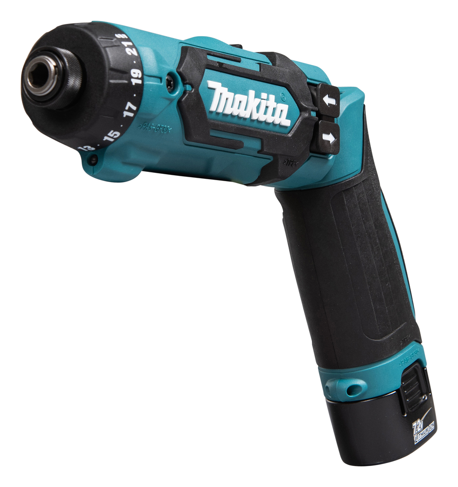 Отвертка аккумуляторная Makita DF012DSE 7.2В, 2х1.5 Ач, 5.6 Нм, 650 об/мин