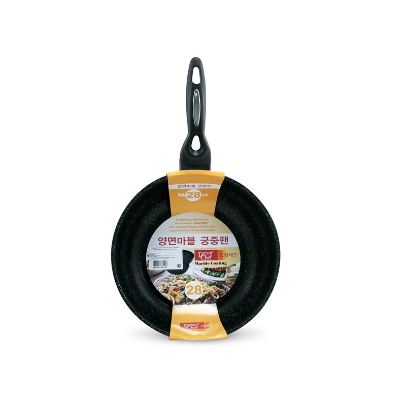 Сковорода Dreamchef IH 28 см вок с мраморным антипригарным покрытием без крышки