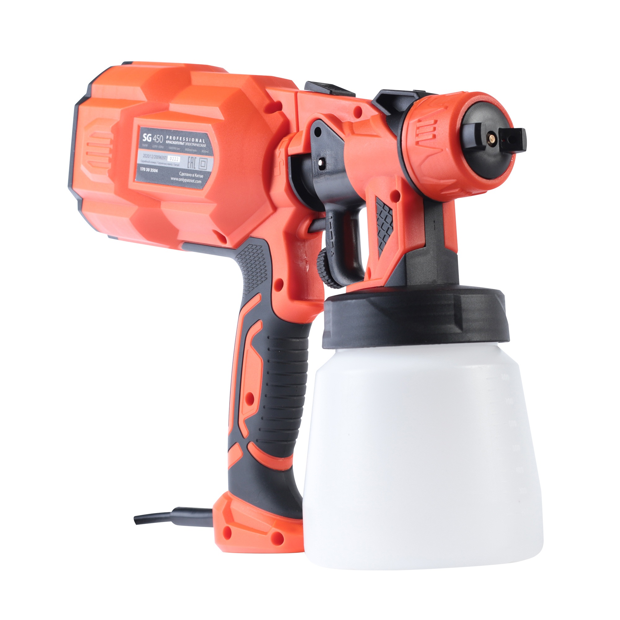 Краскопульт электрический PATRIOT SG 450 HVLP, 550 Вт