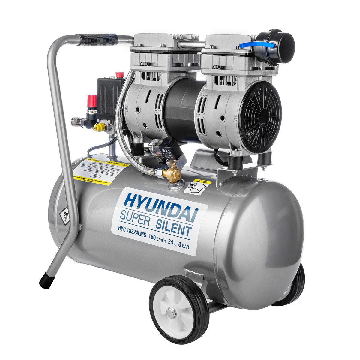 Компрессор безмасляный HYUNDAI НYC 18224LMS поршневой, бесшумный