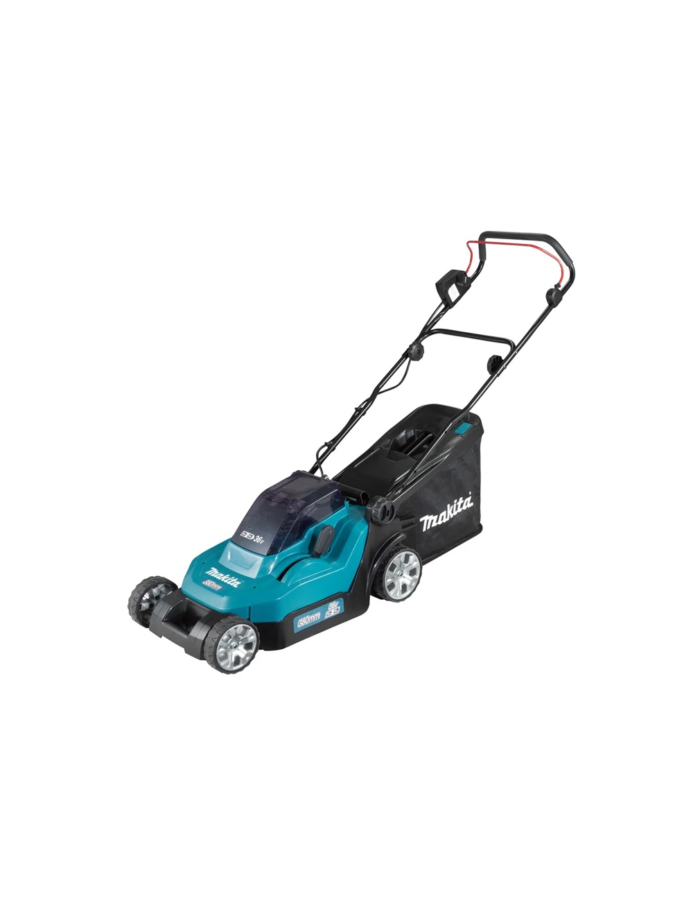 Газонокосилка аккумуляторная Makita DLM382PM2 LXT 36В/2х18В, ширина 38 см, травосборник 40л, 2 в 1, 2x4 Ач; без ЗУ