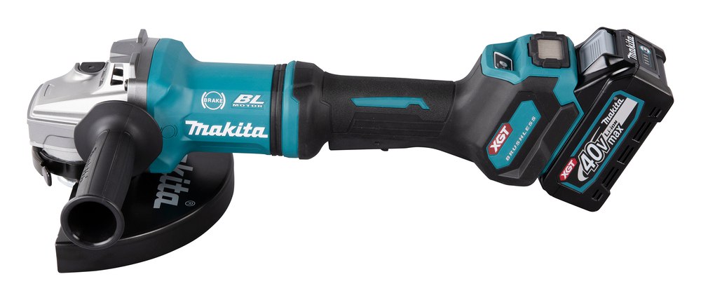 Угловая шлифмашина аккумуляторная Makita GA038GT201 XGT BL 40В, 230 мм, 6600 об/мин, 2х5,0 Ah