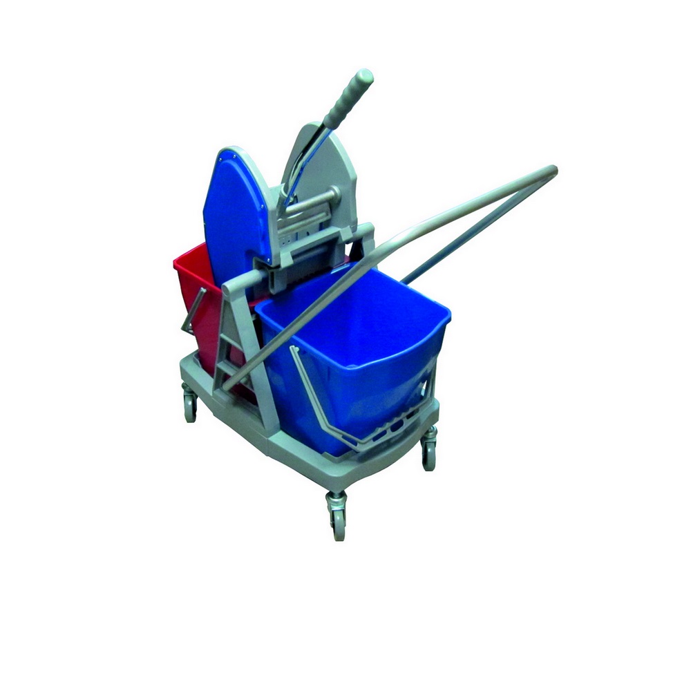 Тележка уборочная Ksitex-045B 2х-ведёрная с механизмом отжима 2х25л