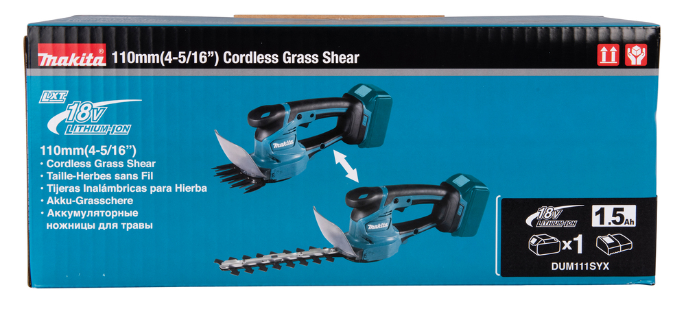 Ножницы аккумуляторные для травы Makita DUM111SYX LXT 18В, 1х1.5 Ач (BL1815N, DC18SD)