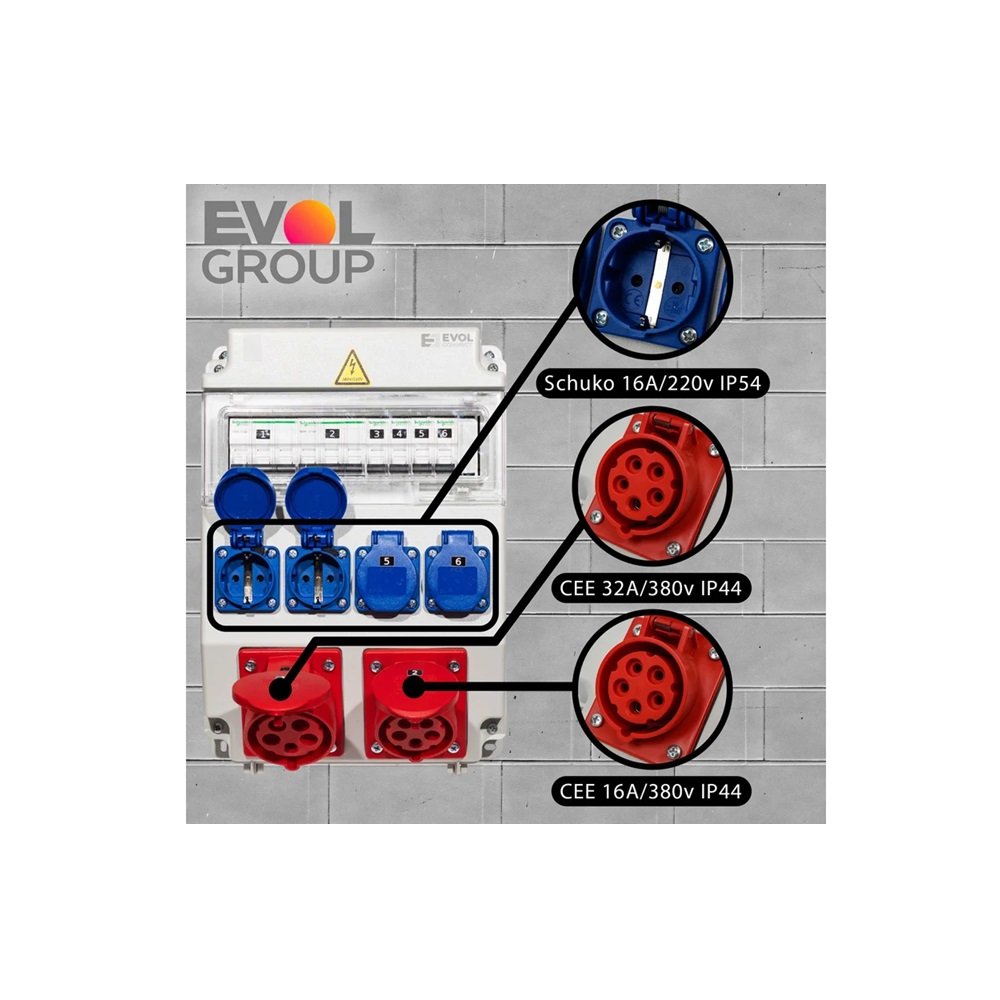 Навесной щит с розетками 220В + 380В EVOL COMBOX 11 0102-009-1