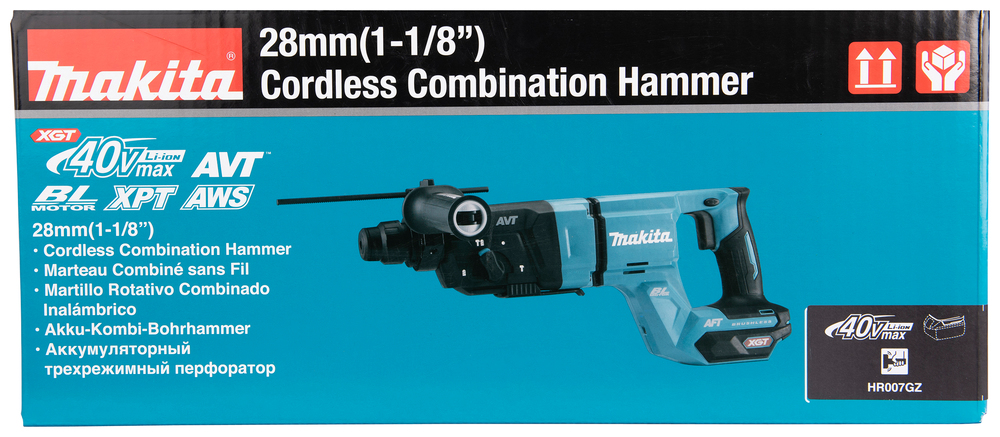 Перфоратор аккумуляторный Makita HR007GZ XGT 40В, 28 мм, 3,0 Дж, SDS-PLUS, без акб и ЗУ