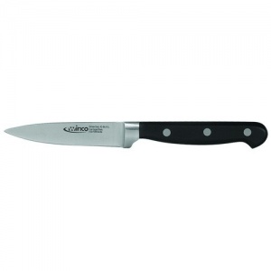 Нож кухонный для чистки овощей кованный 9 см черная рукоять ПОМ