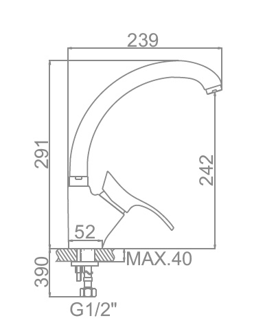 СМЕСИТЕЛЬ ДЛЯ КУХНИ LEDEME L4101K БЕЖЕВЫЙ