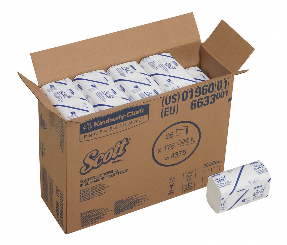 Бумажные полотенца в пачках Kimberly-Clark SCOTT Scottfold 6633