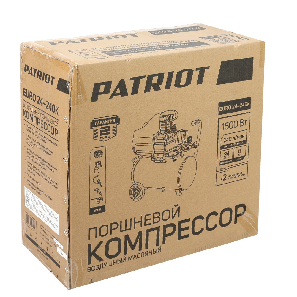 Компрессор Patriot поршневой масляный EURO 24-240 K
