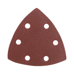 Треугольник шлифовальный PATRIOT на липучке, 80х80х80мм, Р120, 6 отверстий, 5 шт в упаковке