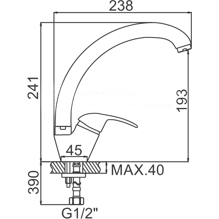 СМЕСИТЕЛЬ ДЛЯ КУХНИ LEDEME L4115