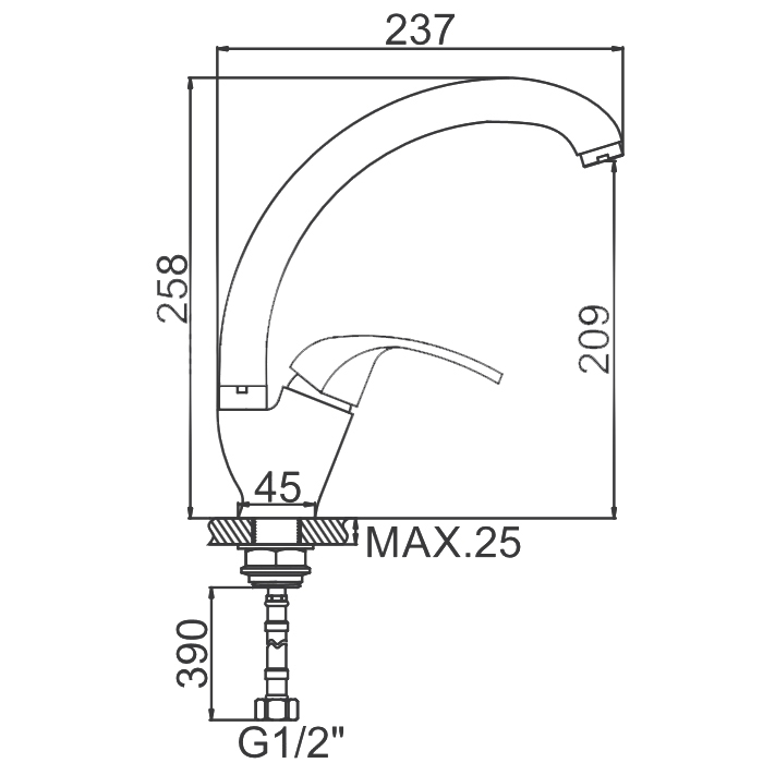 СМЕСИТЕЛЬ ДЛЯ КУХНИ LEDEME L5935