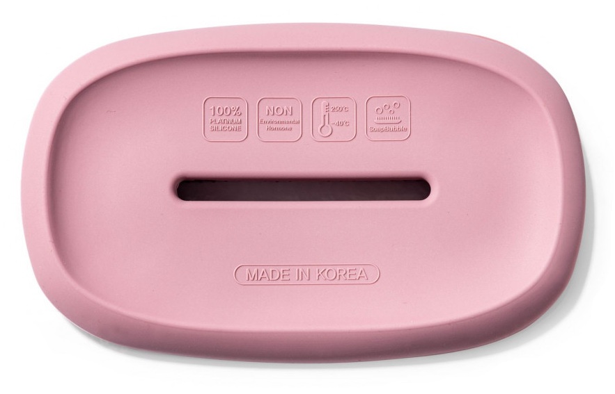 Силиконовая мыльница с щеткой KF Pastel