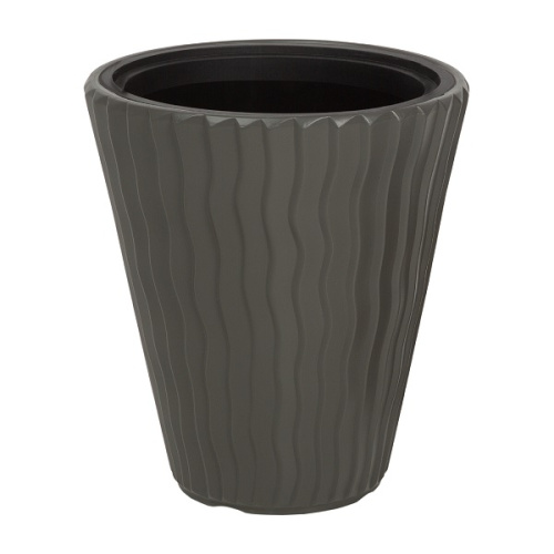 Кашпо для цветов Prosperplast Sandy 37+18л, серый