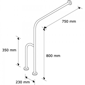 Поручень для инвалидов напольно-настенный MERIDA TPC24 полированный левый