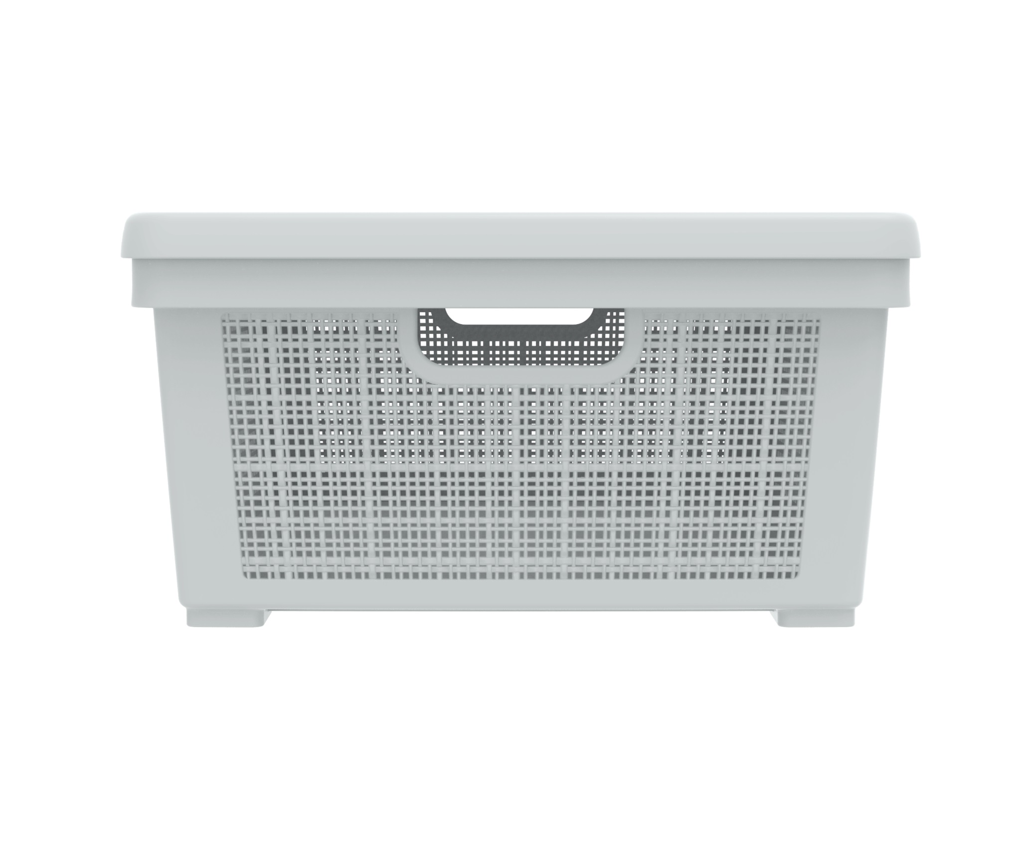 Плетёная корзина для хранения с крышкой «Лён» 35 л (568х400х203 мм) серый