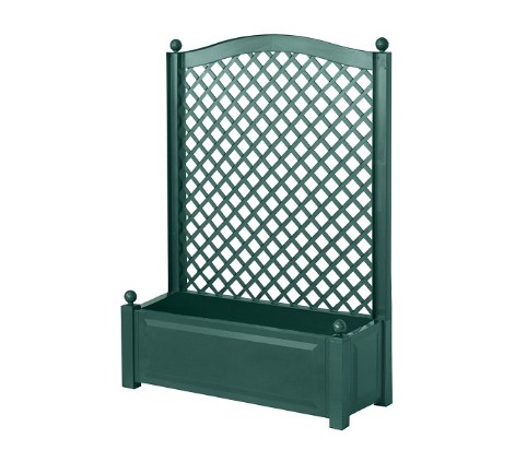 Большой ящик для растений с шпалерой 100 см, зеленый