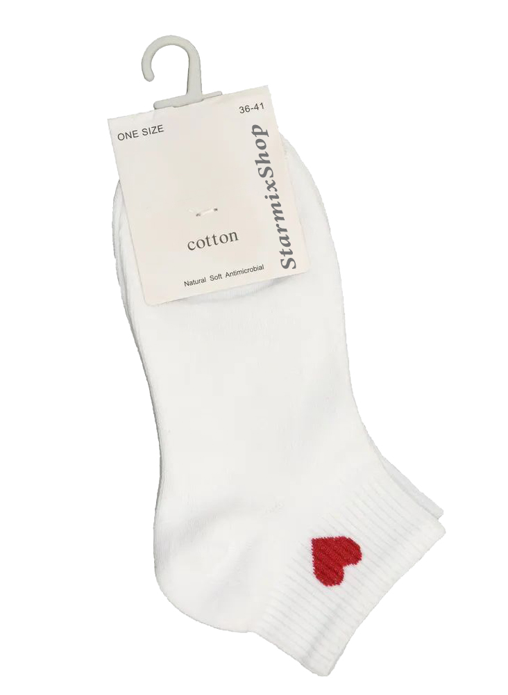 Носки хлопковые женские 10 пар с принтом сердечко, арт. 9344, разм. 36-41