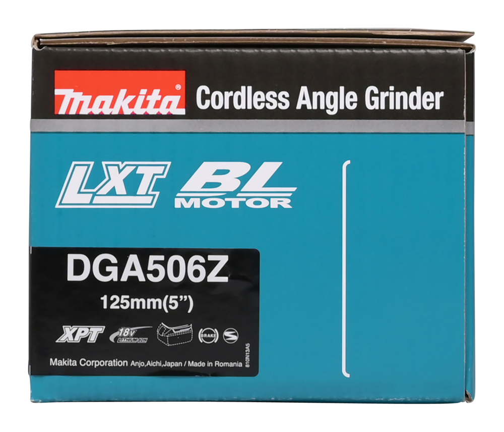 Угловая шлифмашина аккумуляторная Makita DGA506Z LXT 18В, 125 мм, 8500 об/мин, без акб и ЗУ