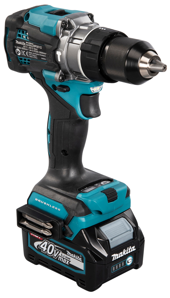 Ударная дрель-шуруповерт аккумуляторная для тяжелых работ Makita HP001GD201 XGT 40В, 2х2.5 Ач, 140 Нм, 2600 об/мин