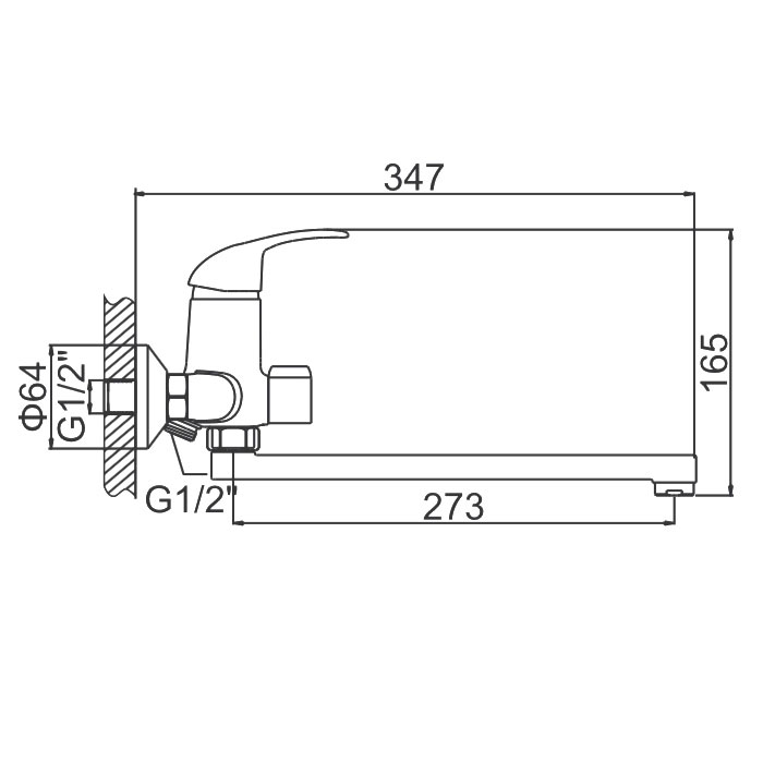 СМЕСИТЕЛЬ ДЛЯ ВАННЫ LEDEME L2215