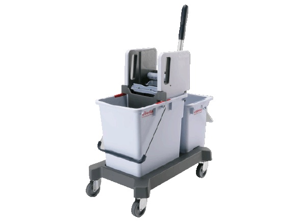 Двухведерная система Vileda 25л и 8л с вертикальным отжимом на платформе с транспортировочной ручкой 149099