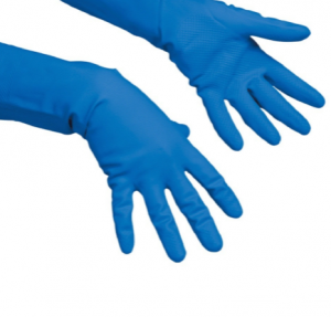 Перчатки резиновые многоцелевые Vileda голубые 30 пар