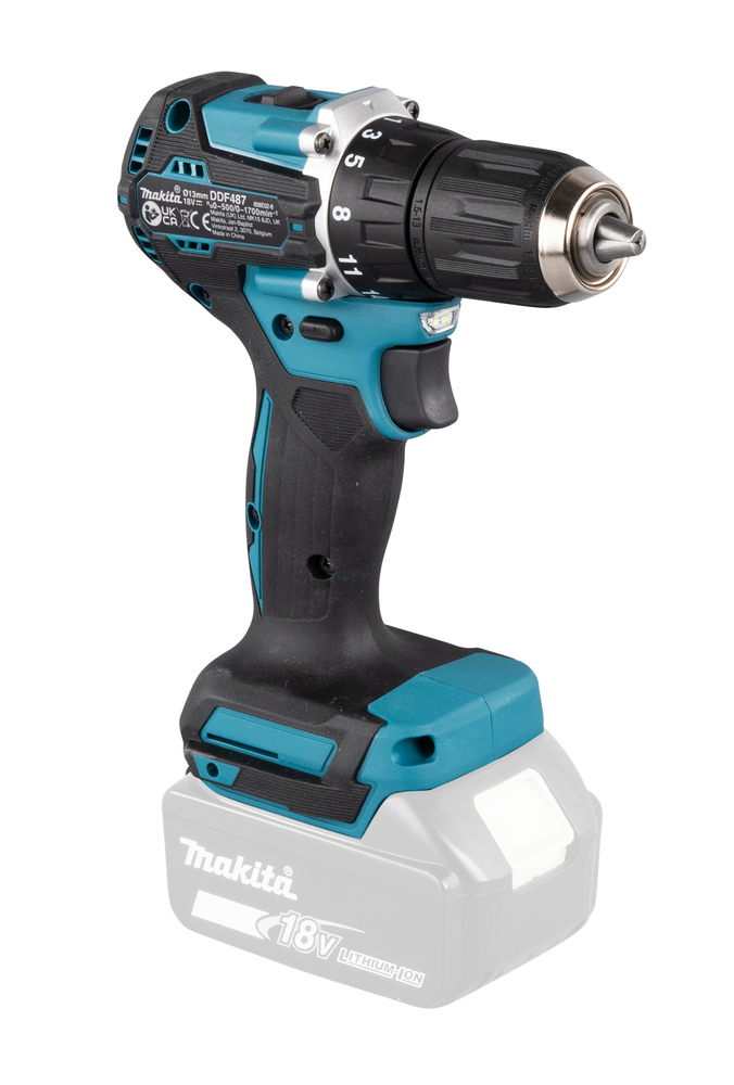Дрель-шуруповерт аккумуляторная Makita DDF487Z LXT BL 18В, 40 Нм, 1700 об/мин, без акб и ЗУ